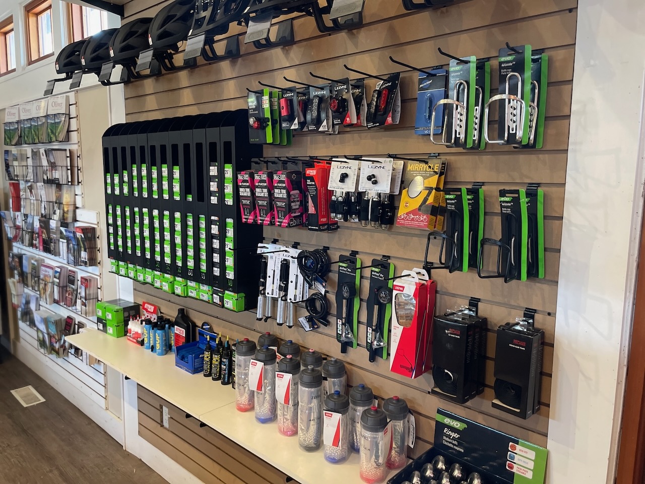 Bike parts and accessories at the Oliver visitor centre